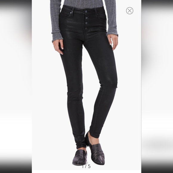 2. PAIGE HOXTON COATED HIGH WAIST ULTRA SKINNY JEANS SIZE 26 - Picture 2 of 13